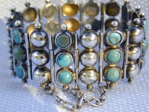 William Spratling Turquoise Half Ball Bracelet