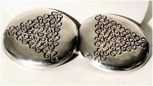 William Spratling Embossed Button Belt Buckle