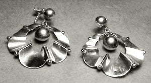 William Spratling Ruffled Band Earrings