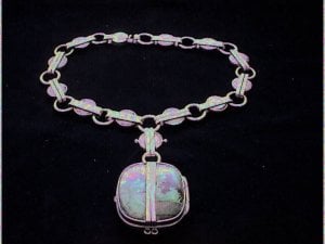 William Spratling Azur Malachite Oval Box Necklace