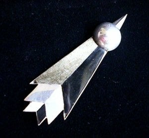 William Spratling Deco Obsidian Arrow Brooch