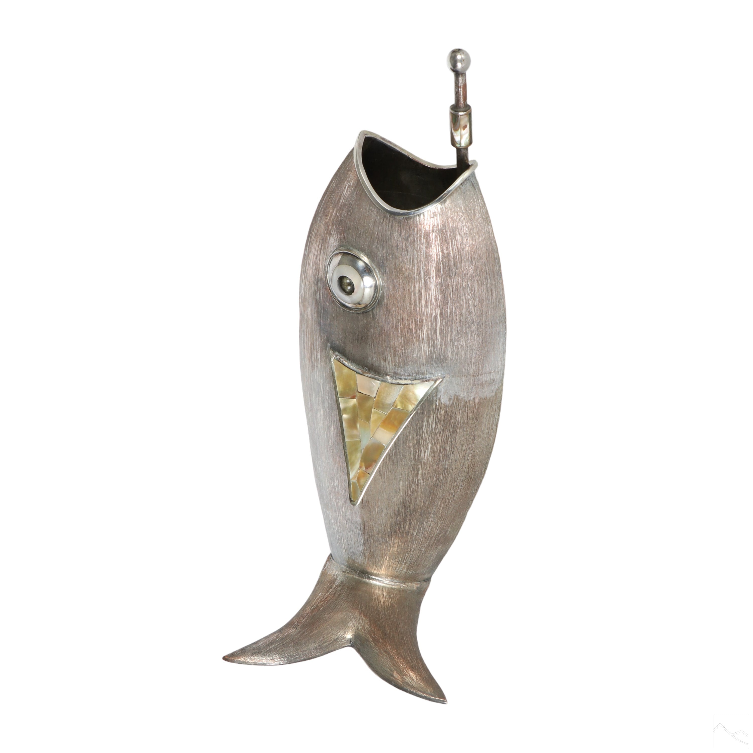 Los Castillo Fish-Form Vessel with Mother-of-Pearl Inlay