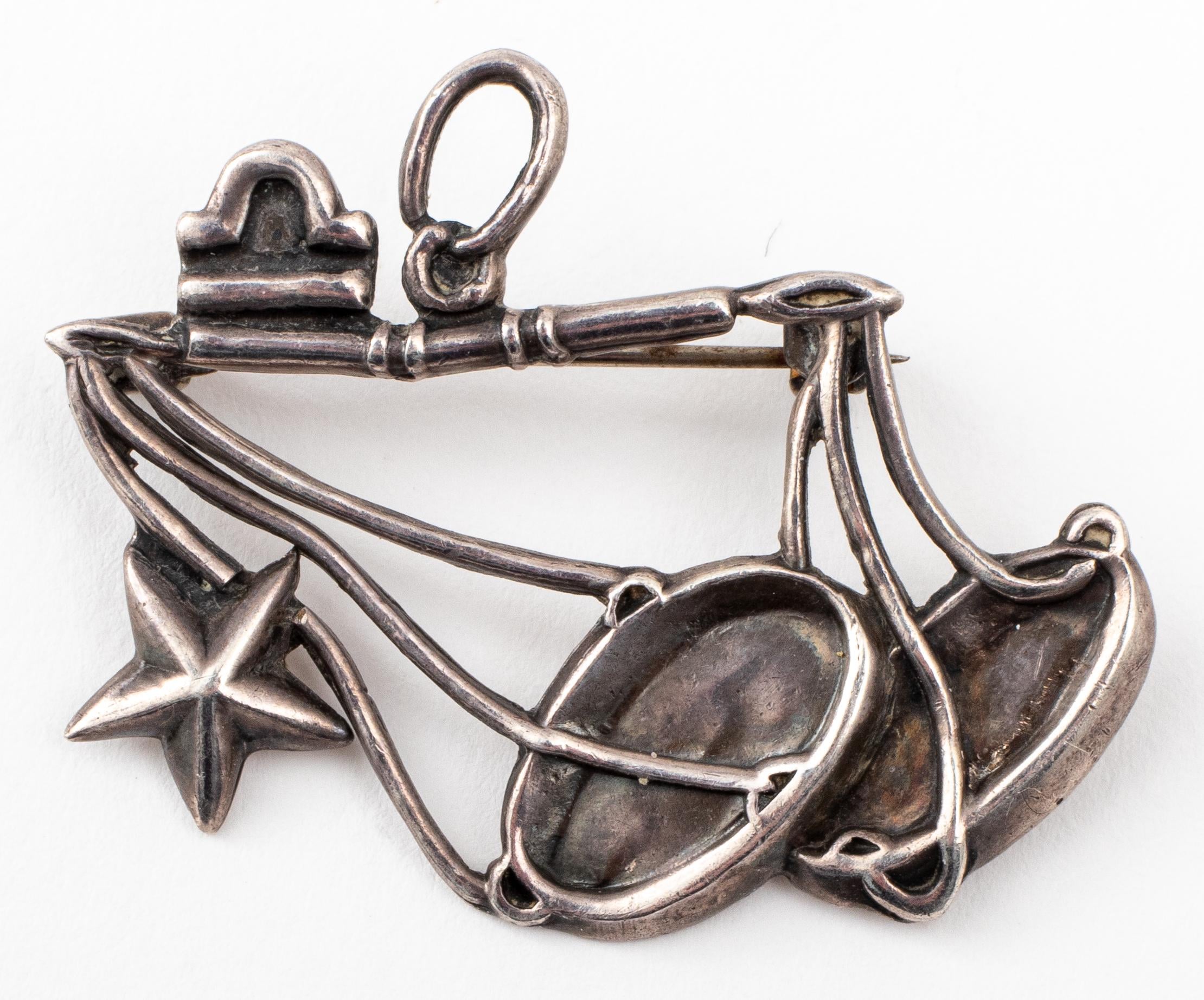 Margot de Taxco Libra Zodiac Brooch, Design No. 5226