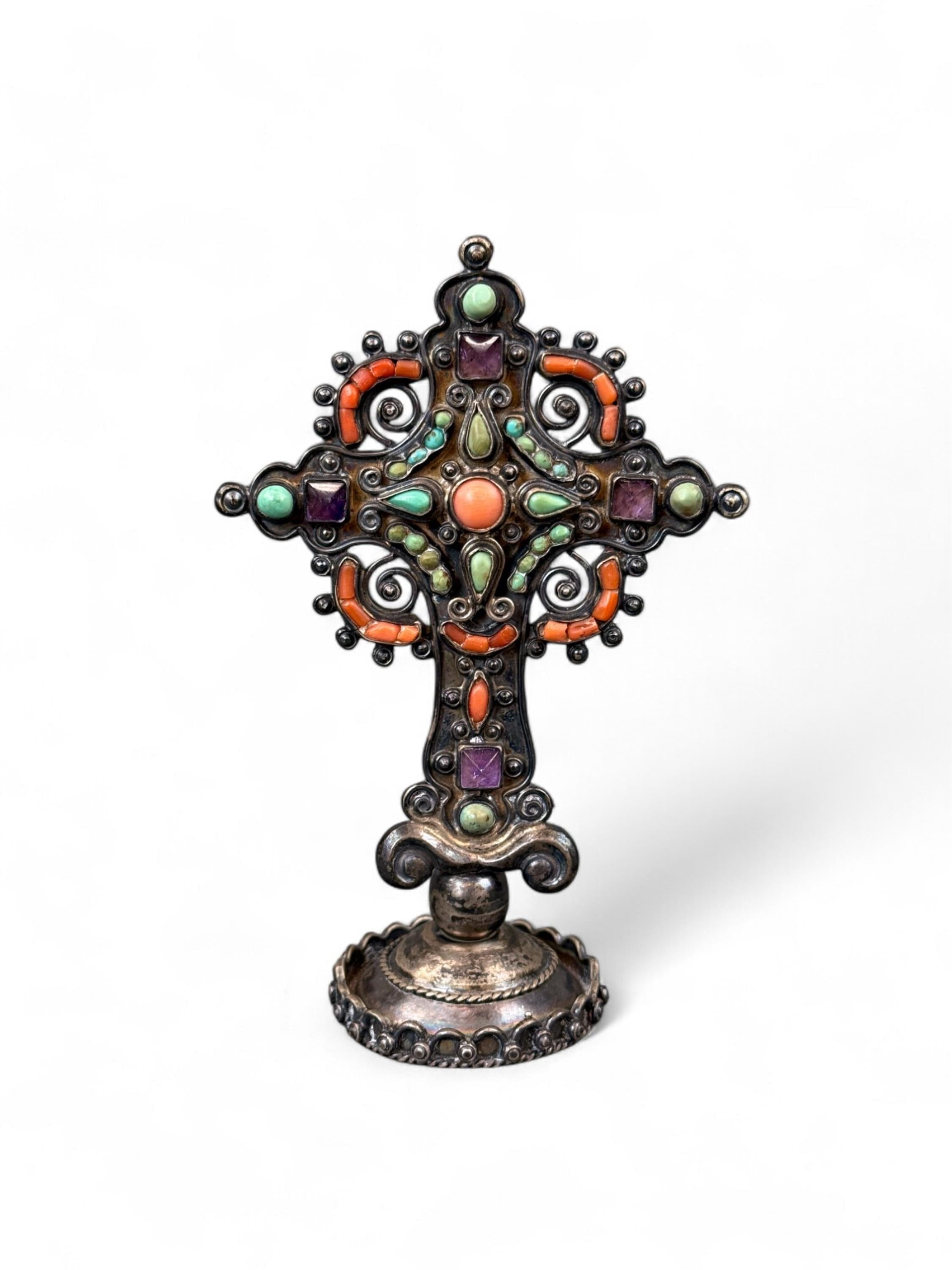 MATL (Matilde Poulat) Cross with Turquoise and Amethyst