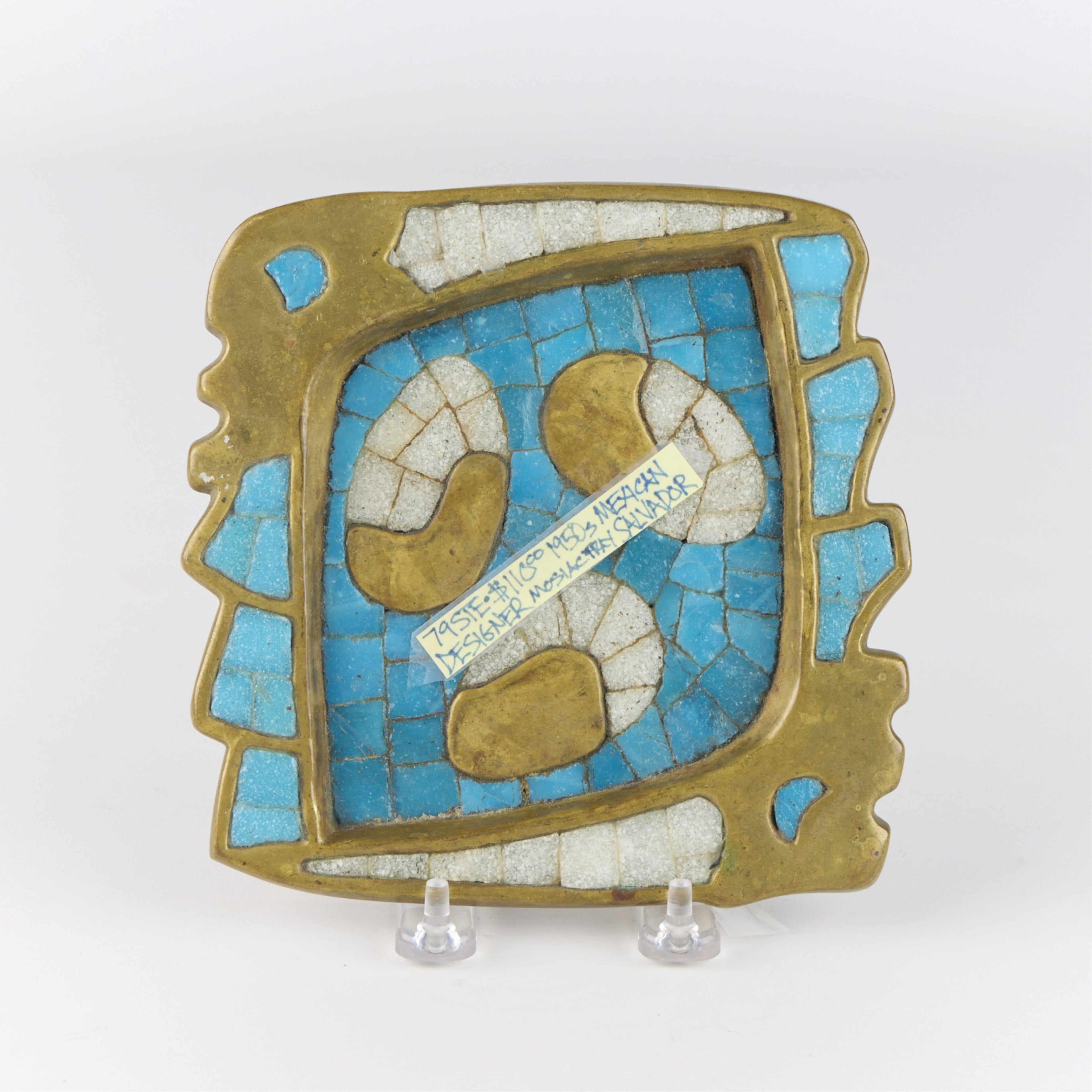 Salvador Terán Mosaic Brass Tray