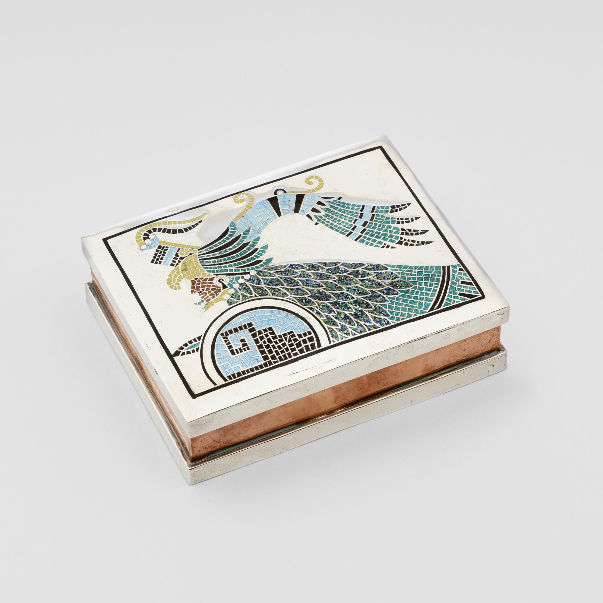 Margot de Taxco Eagle Knight Mosaic Box, Design No. 5560