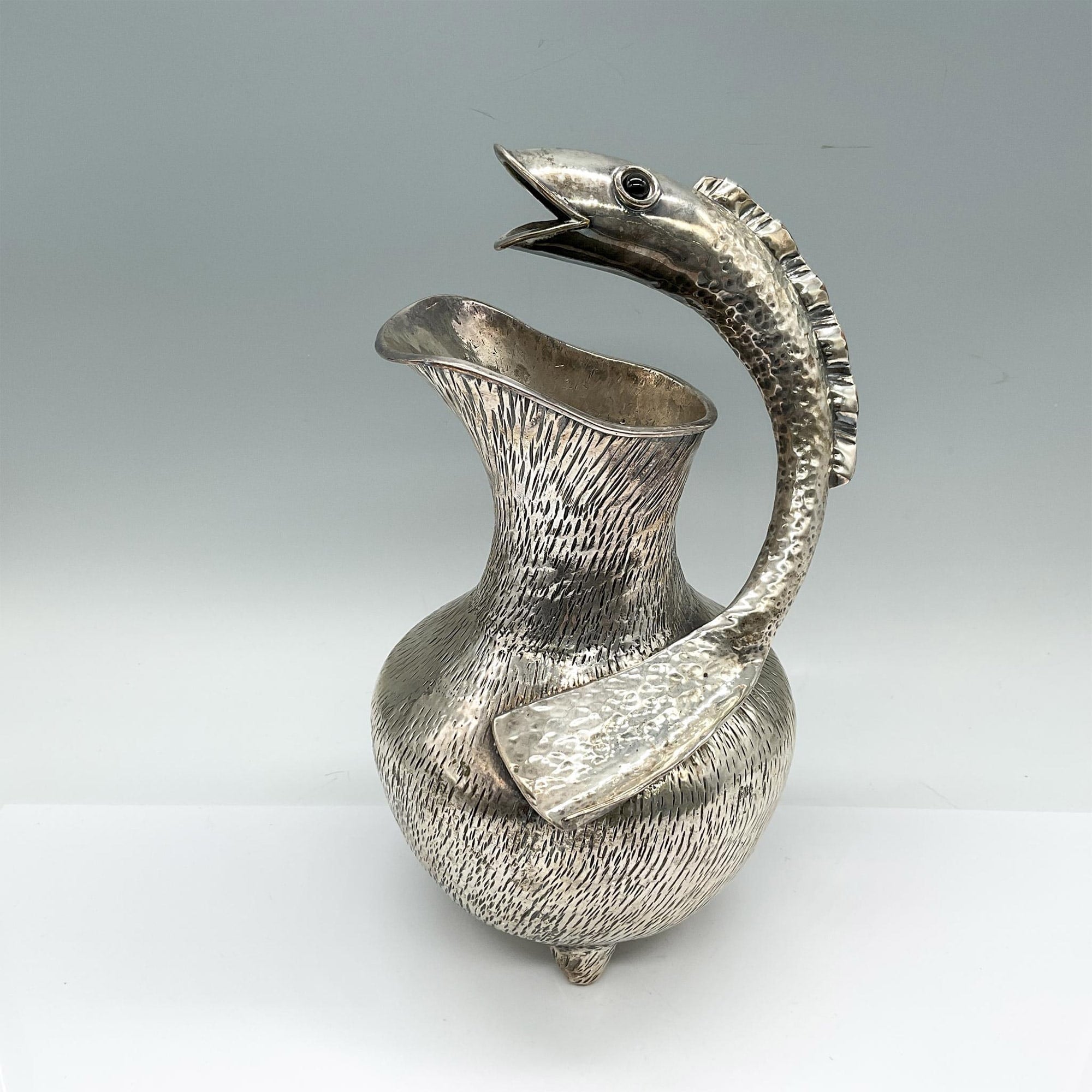 Los Castillo Fish-Handled Pitcher with Agate Inlay