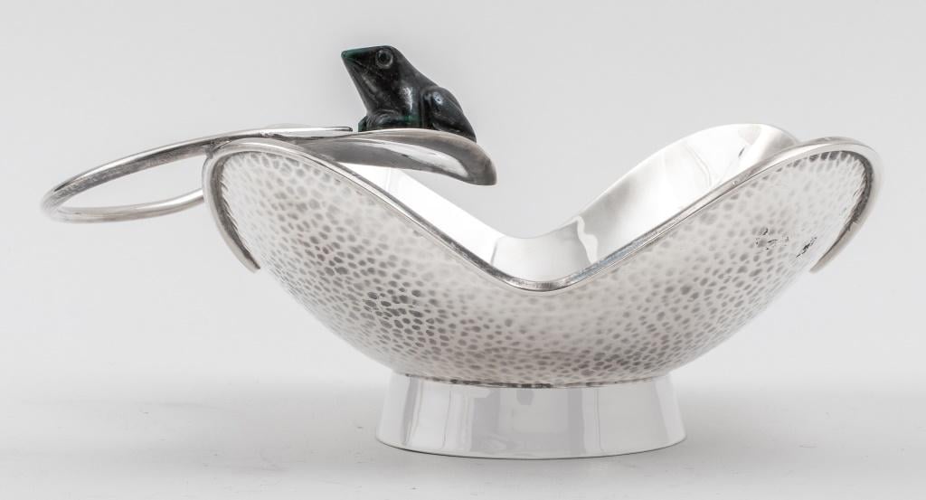 Los Castillo Quatrefoil Frog Bowl with Stone Inlay