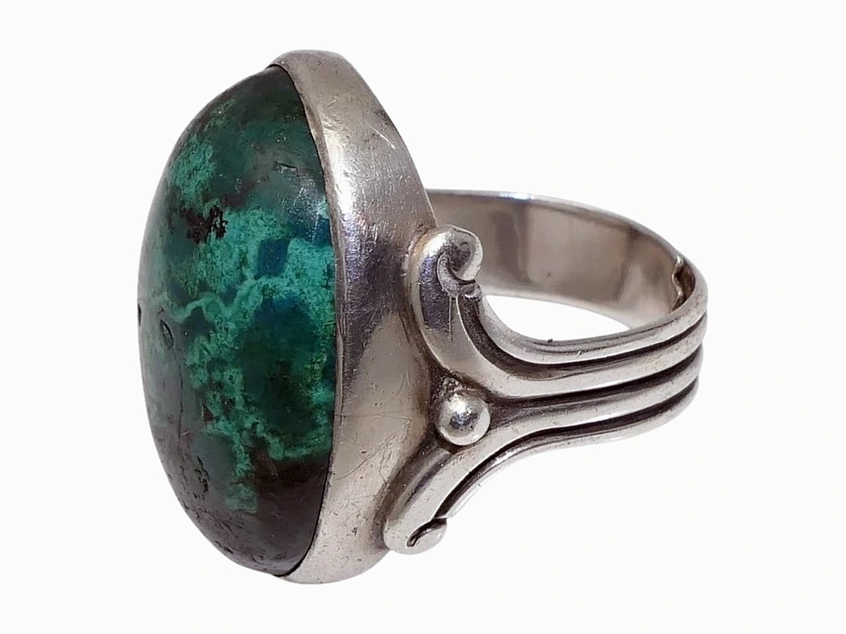 Héctor Aguilar Chrysocolla Cabochon Ring
