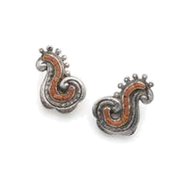 MATL (Matilde Poulat) Paisley Earrings with Coral