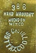 386 · Hand Wrought · Hecho en Mexico · Los Castillo · Taxco