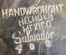 HANDWROUGHT · HECHO EN MEXICO · Salvador · 40