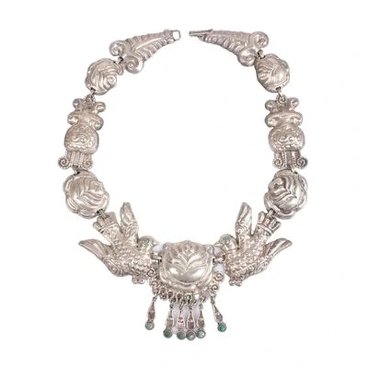 MATL (Matilde Poulat) Two-Dove Necklace with Turquoise