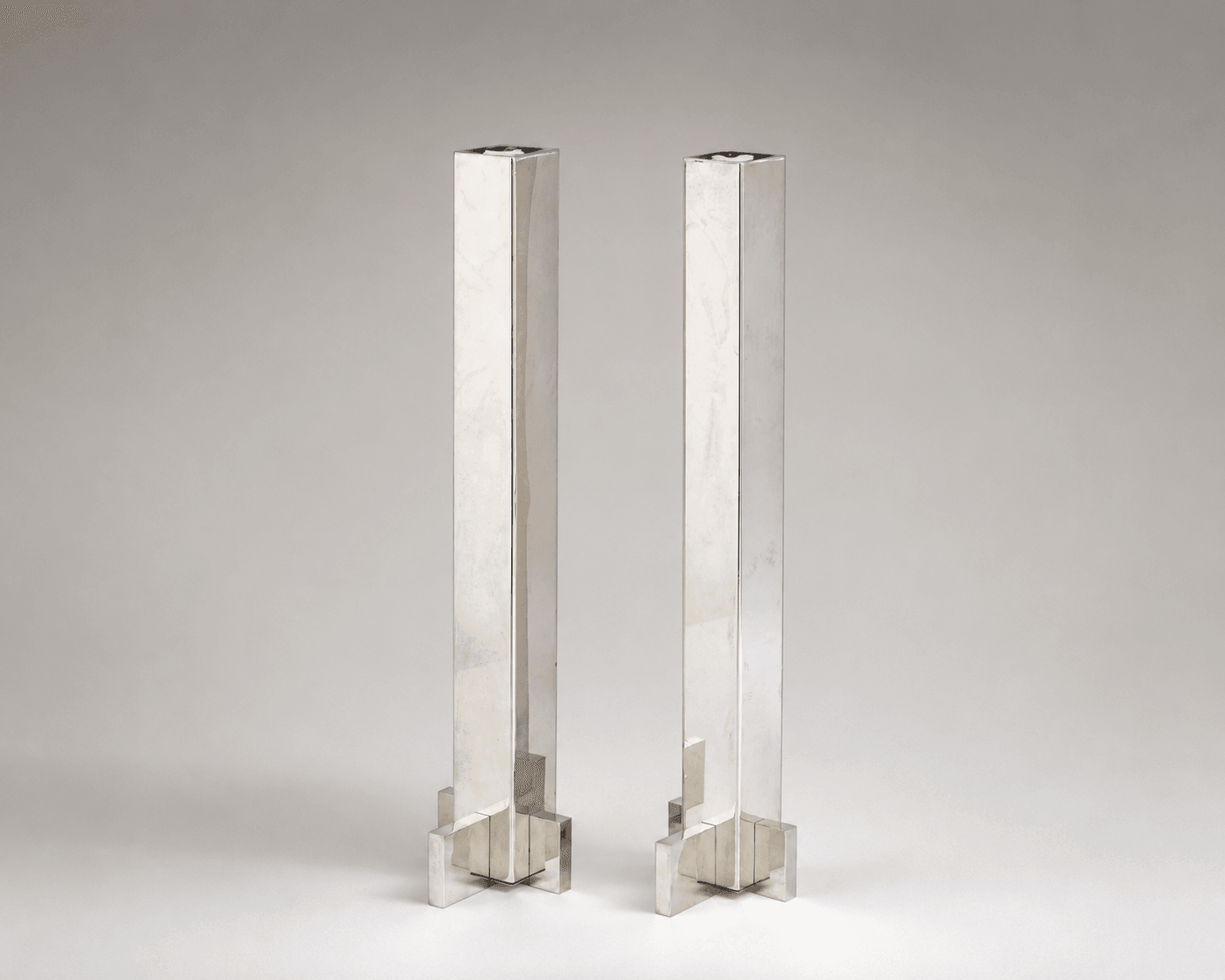 Antonio Pineda Pair of Square-Column Candlesticks