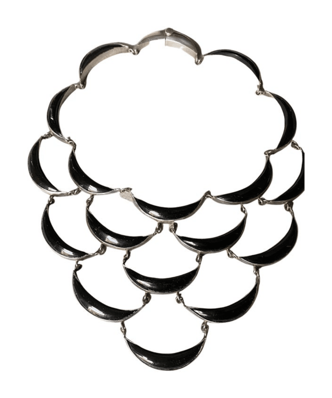 Antonio Pineda Onyx Crescent Bib Necklace