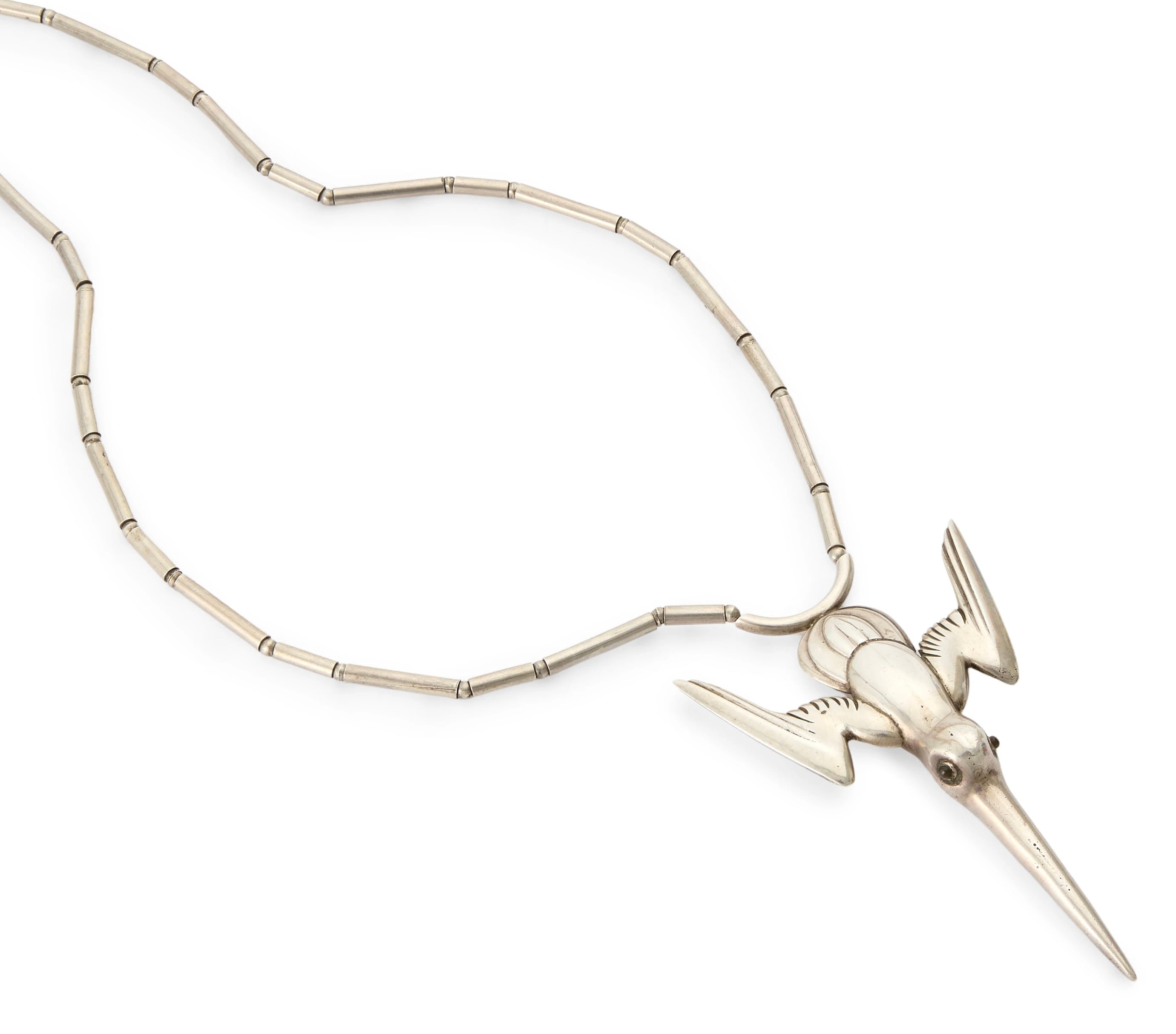 William Spratling Silver Hummingbird Necklace
