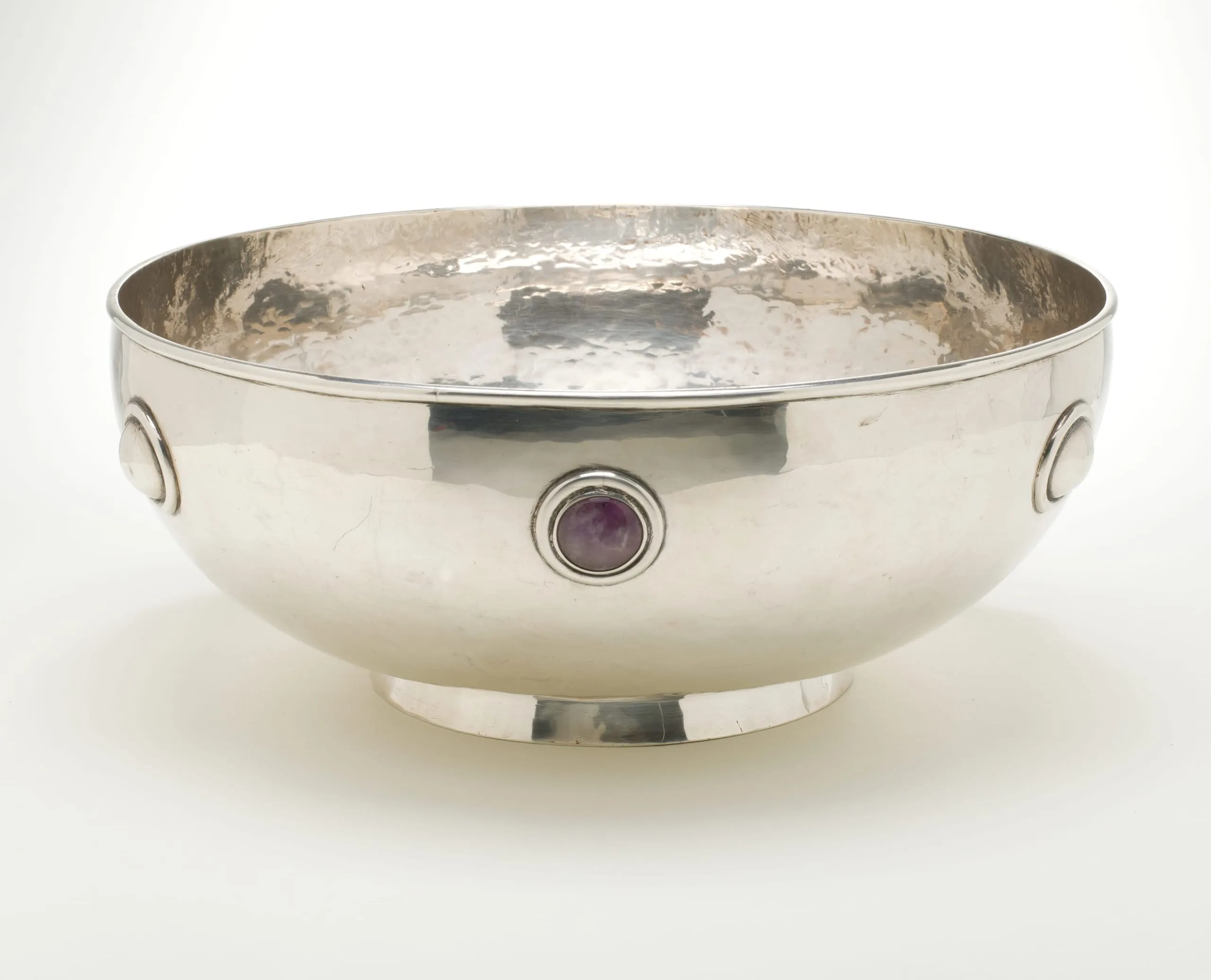 William Spratling Silver and Amethyst Punch Bowl