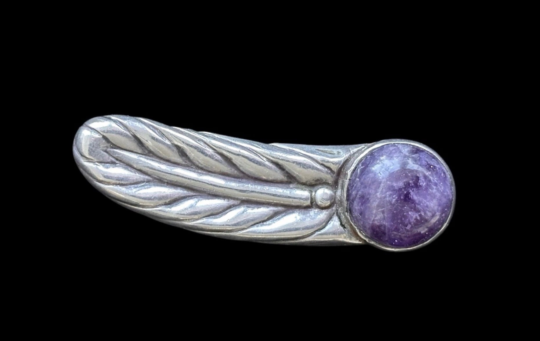 William Spratling Amethyst Feather Brooch