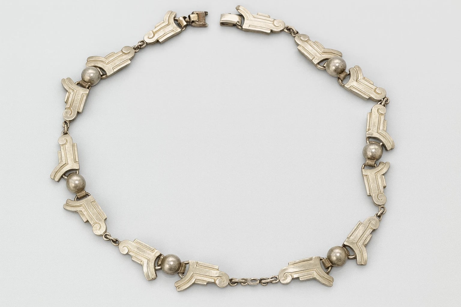 Ana Núñez Brilanti (Victoria de Taxco) Scroll-and-Bead Link Necklace