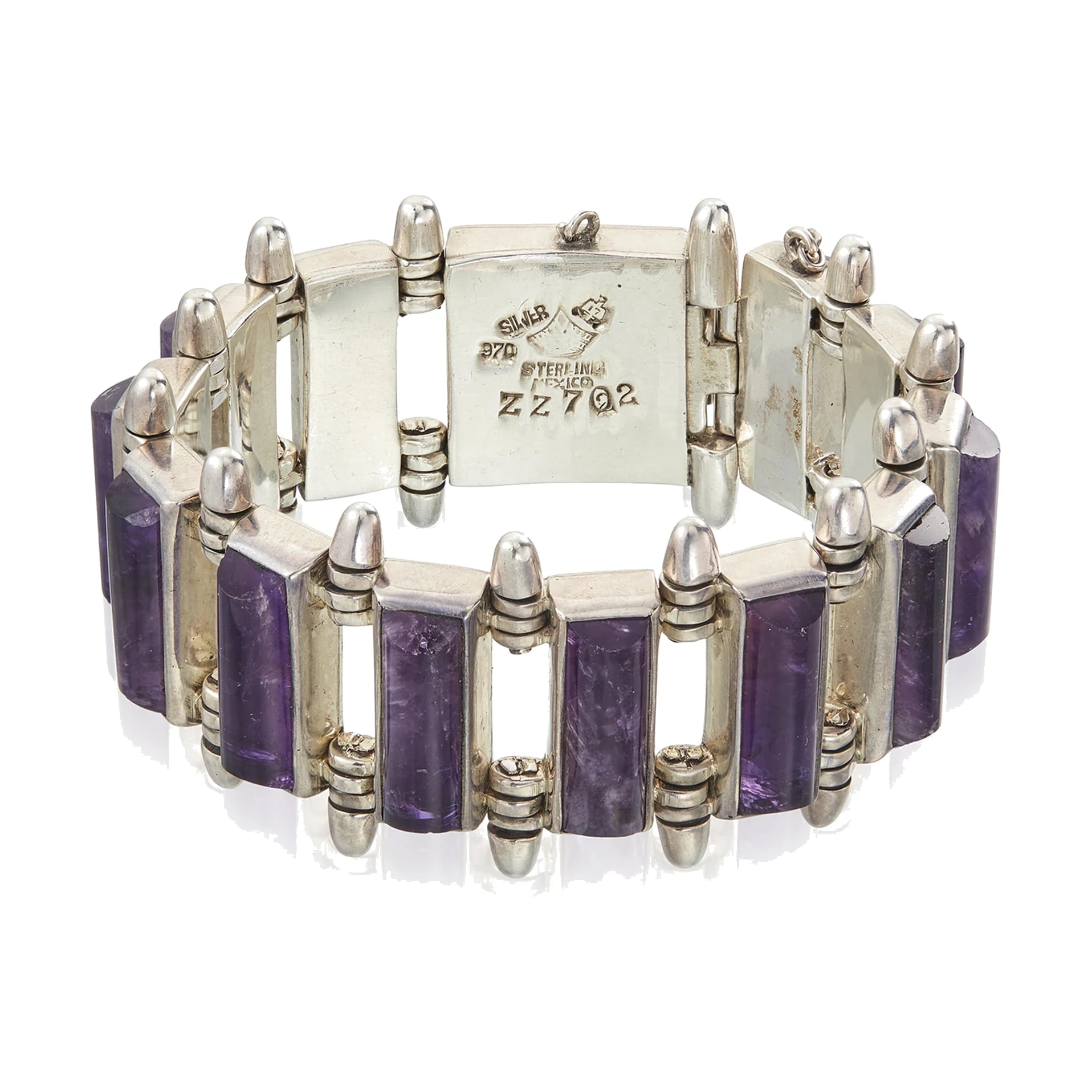 Antonio Pineda Amethyst Bar-Link Bracelet