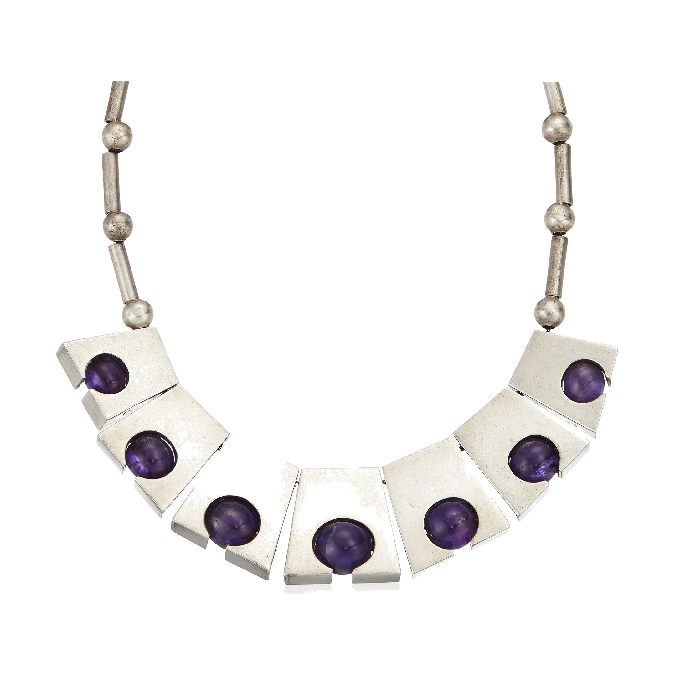 Antonio Pineda Trapezoid and Amethyst Shadow-Box Necklace