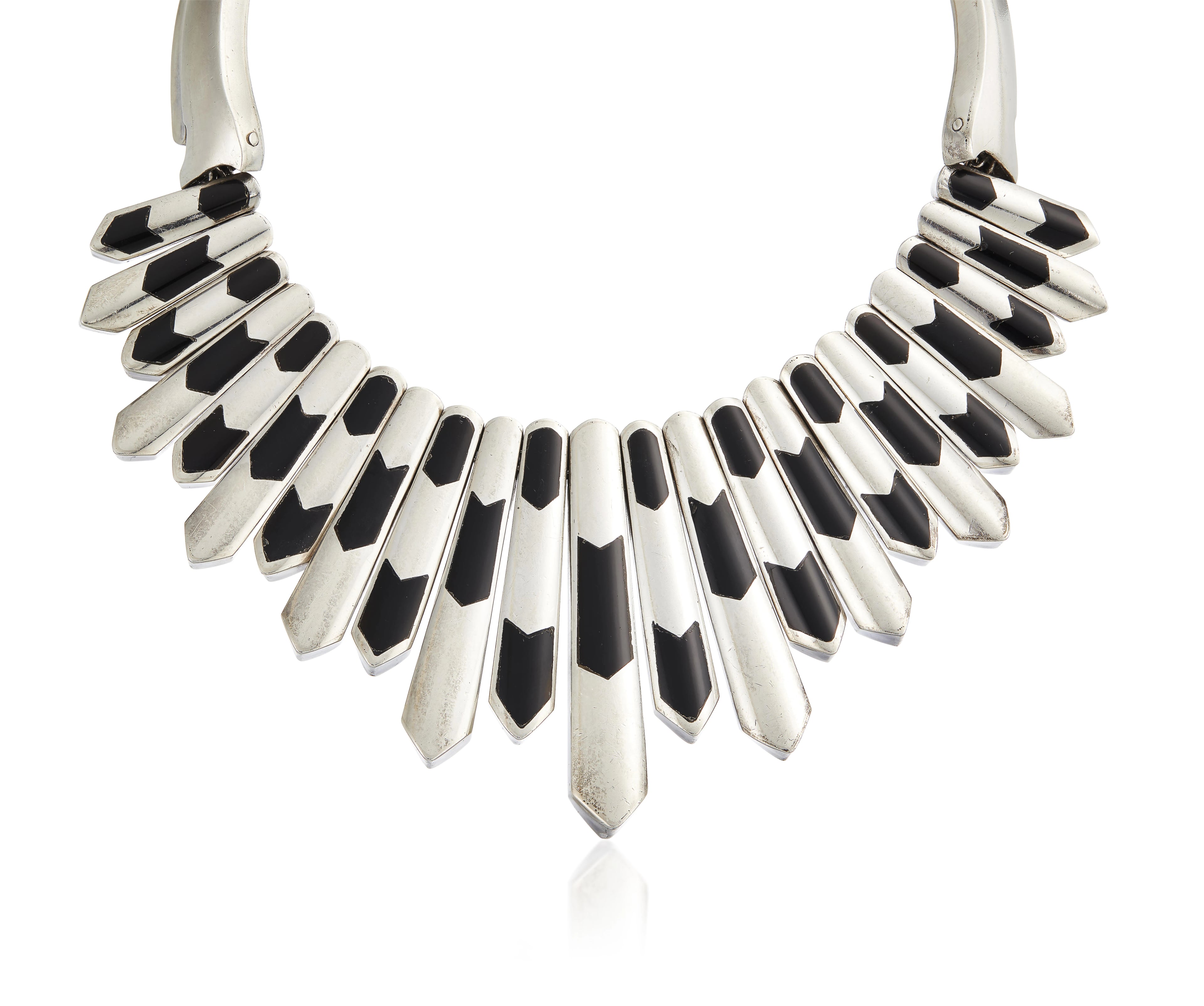 Antonio Pineda Onyx-Inlaid Fringe Collar Necklace