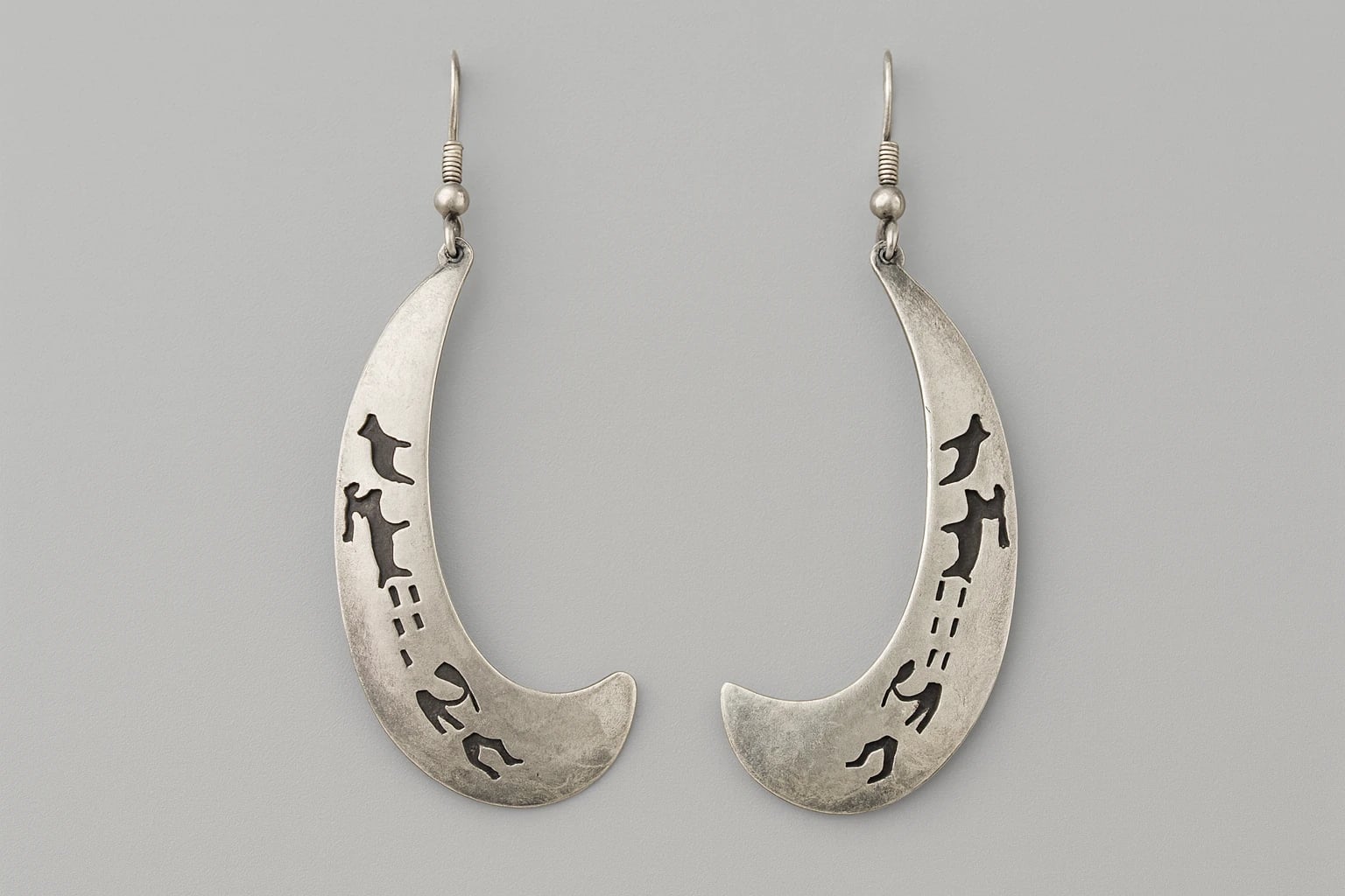 Antonio Pineda Petroglyph Silver Earrings