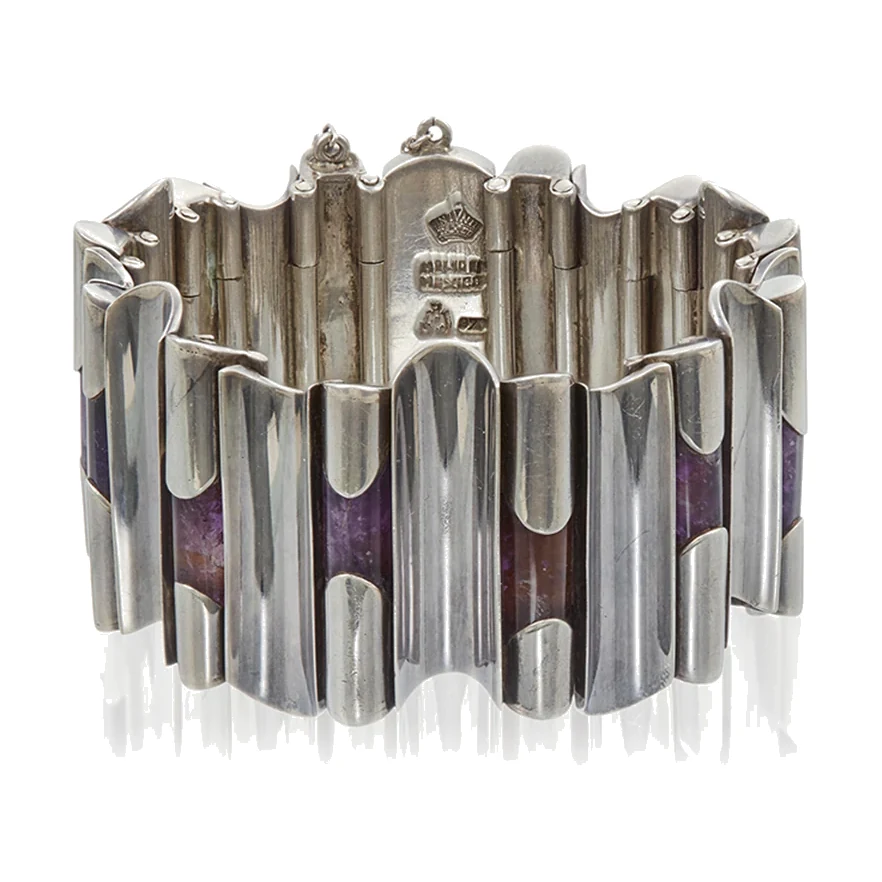 Antonio Pineda Roof-Tile Amethyst and Silver Bracelet