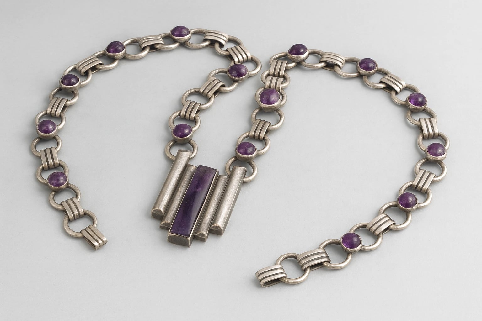 Fred Davis Amethyst Link Necklace