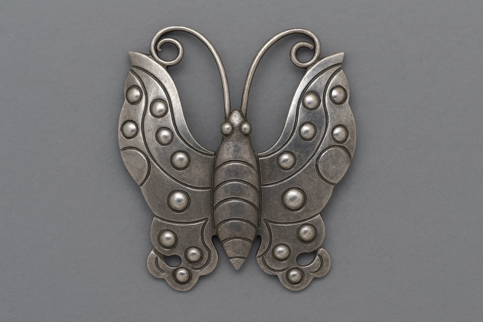 Fred Davis Butterfly Brooch with Round Domes