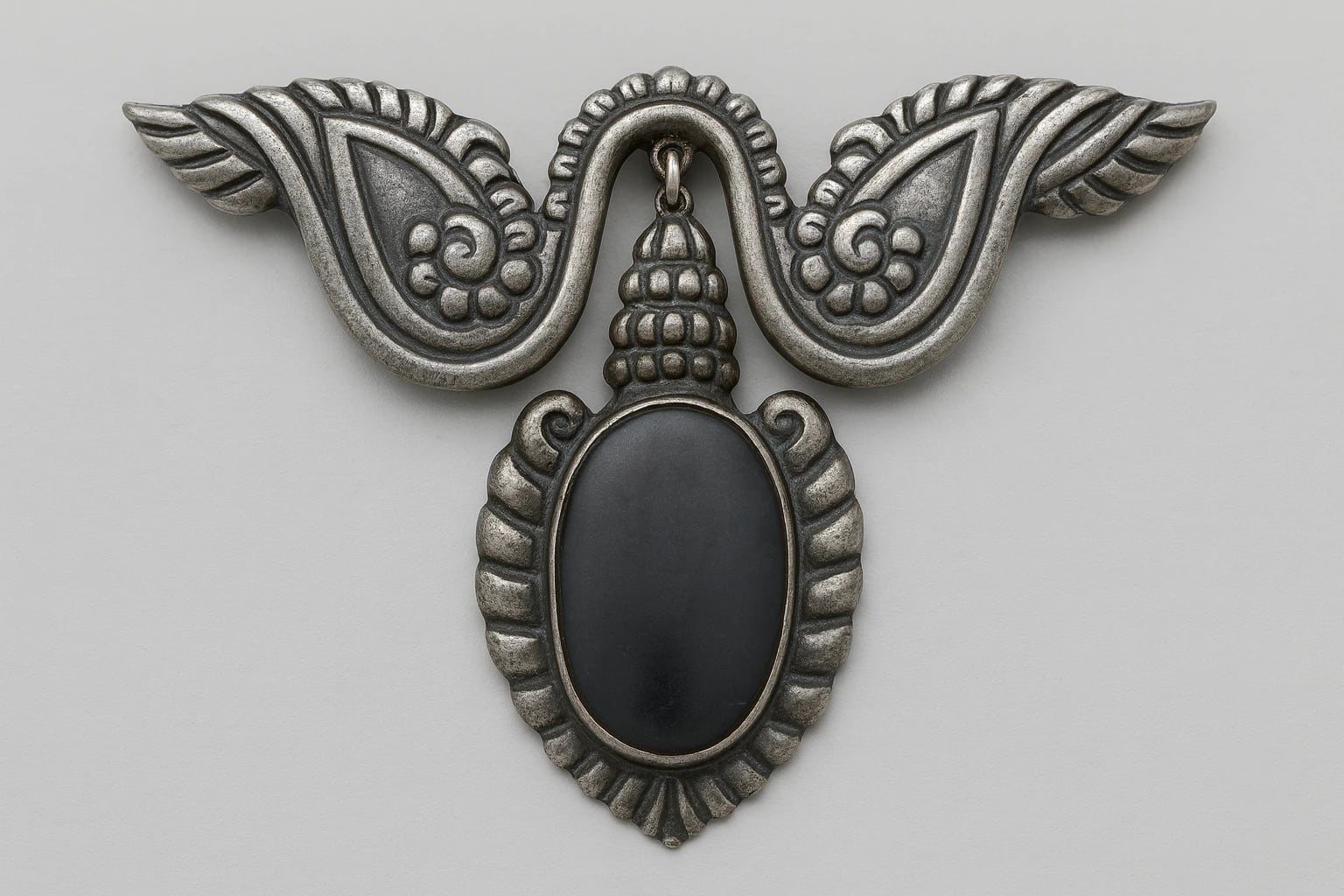 Los Castillo Winged Locket Brooch