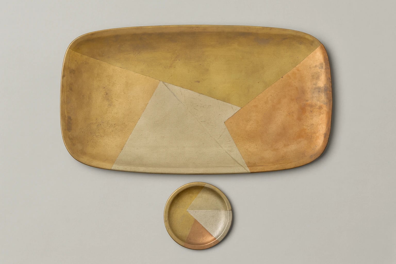 Los Castillo Mixed-Metal Tray and Dish Set