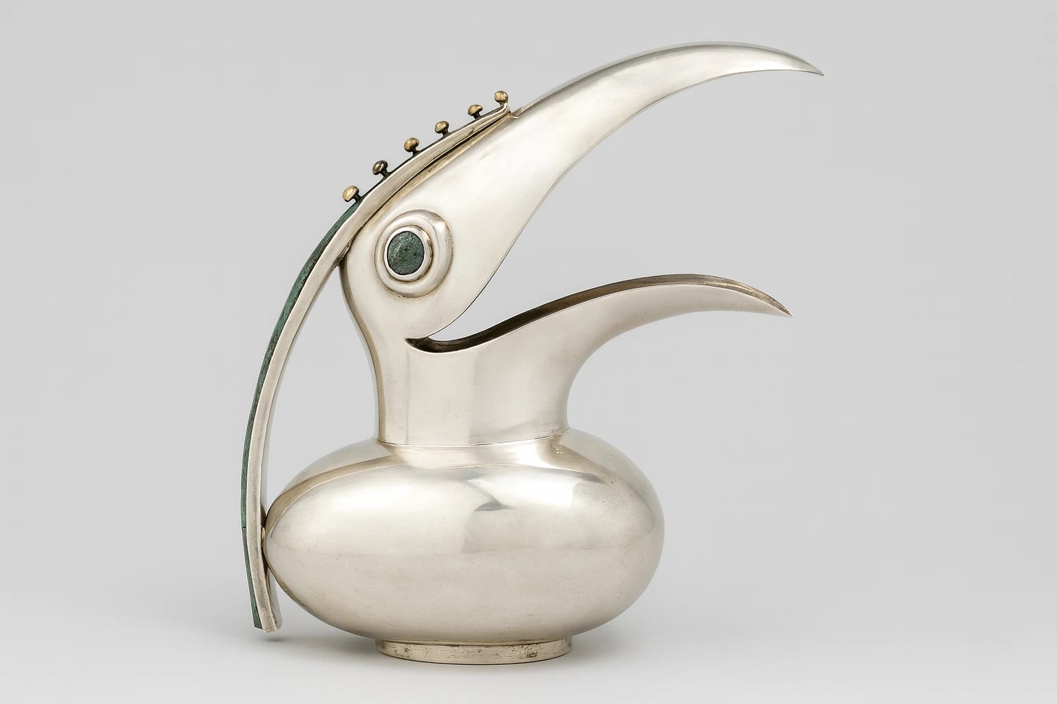 Los Castillo Toucan-Form Pitcher with Stone Inlay