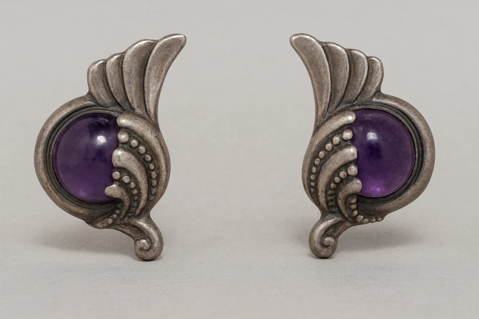 Margot de Taxco Design 5240 Winged Cornucopia Earrings