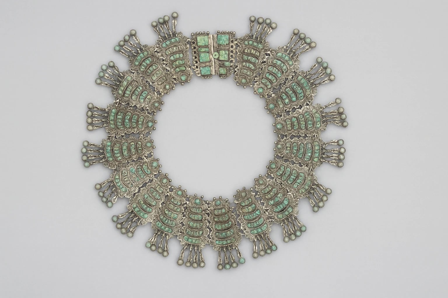 MATL (Matilde Poulat) Collar Necklace with Turquoise and Hanging Beads