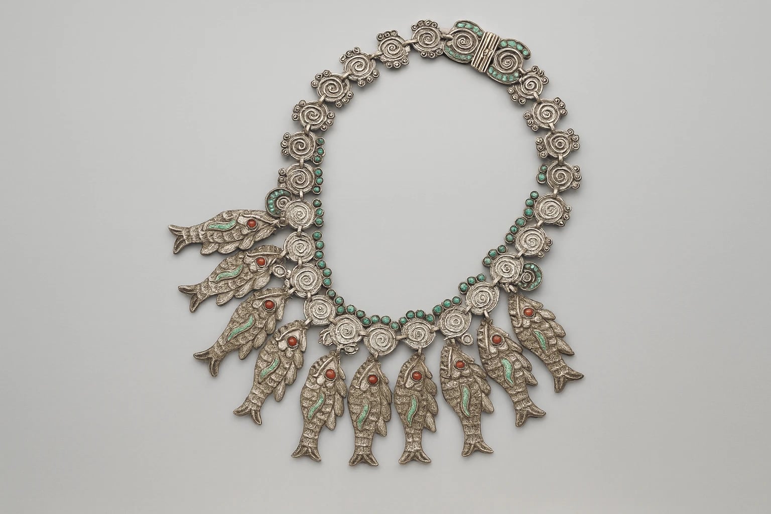MATL (Matilde Poulat) Fish Fringe Necklace with Turquoise