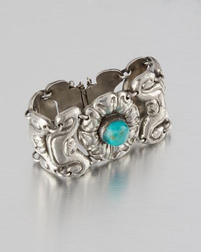 MATL (Matilde Poulat) Floral Link Bracelet with Turquoise