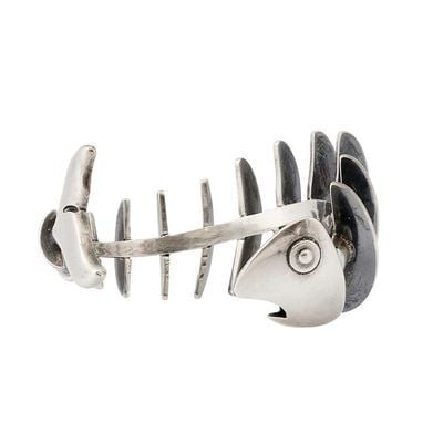 Antonio Pineda Sculptural Fish Skeleton Cuff Bracelet