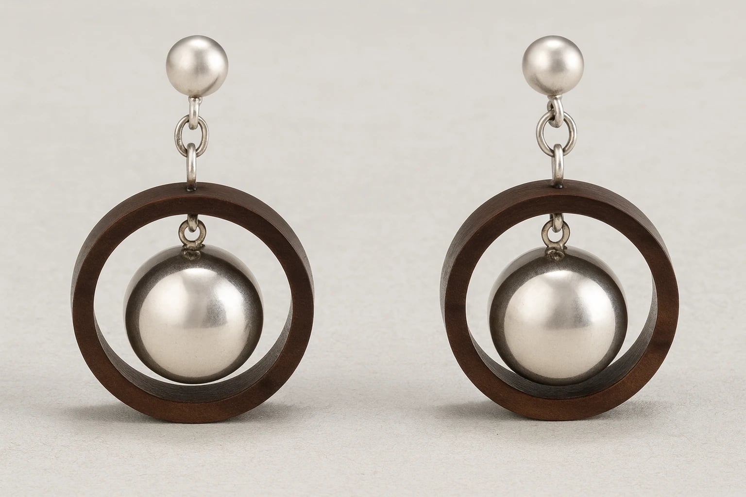 William Spratling Rosewood Hoop Earrings