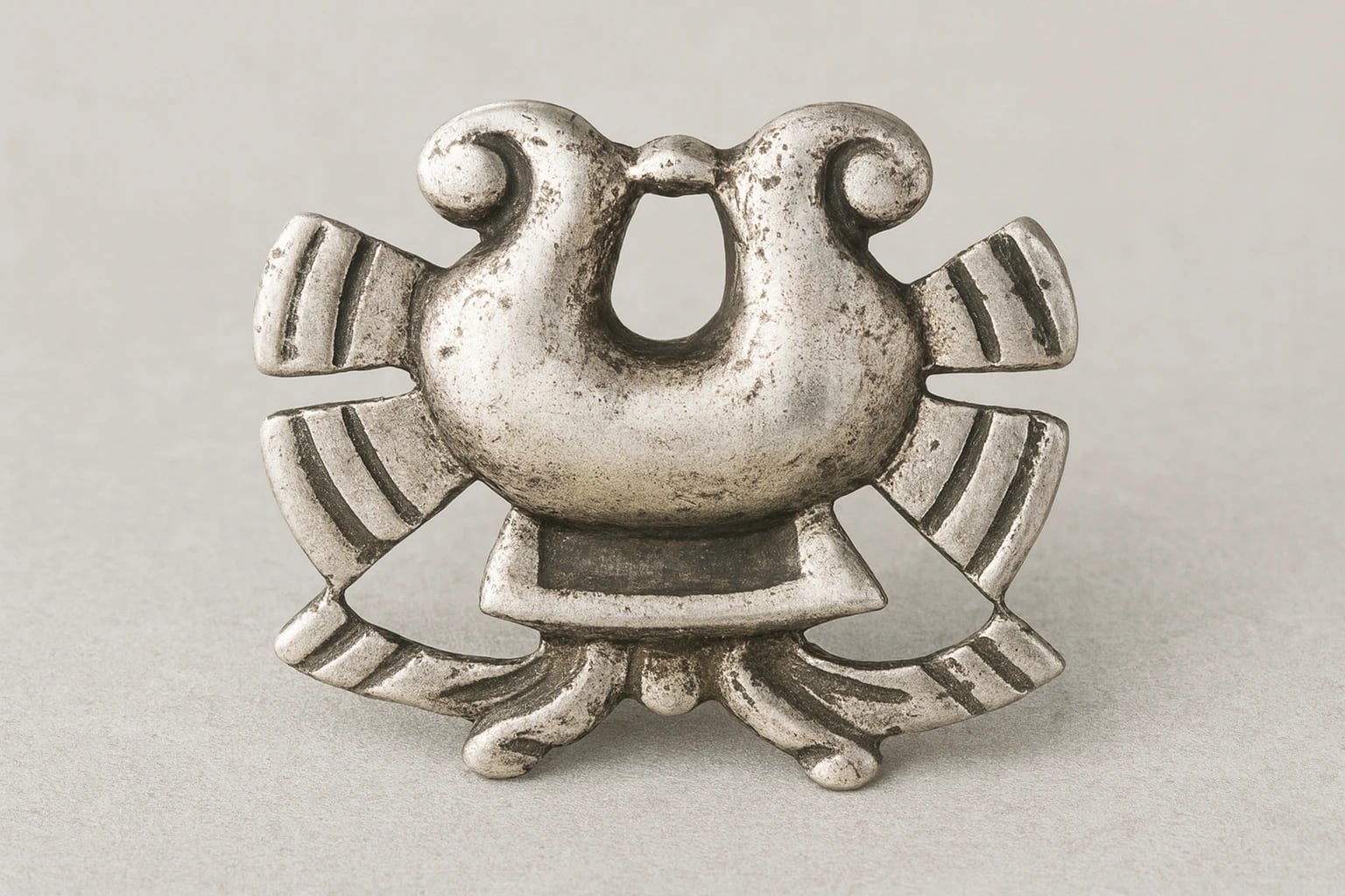 William Spratling Silson Brooch of Aztec Motif Lyre
