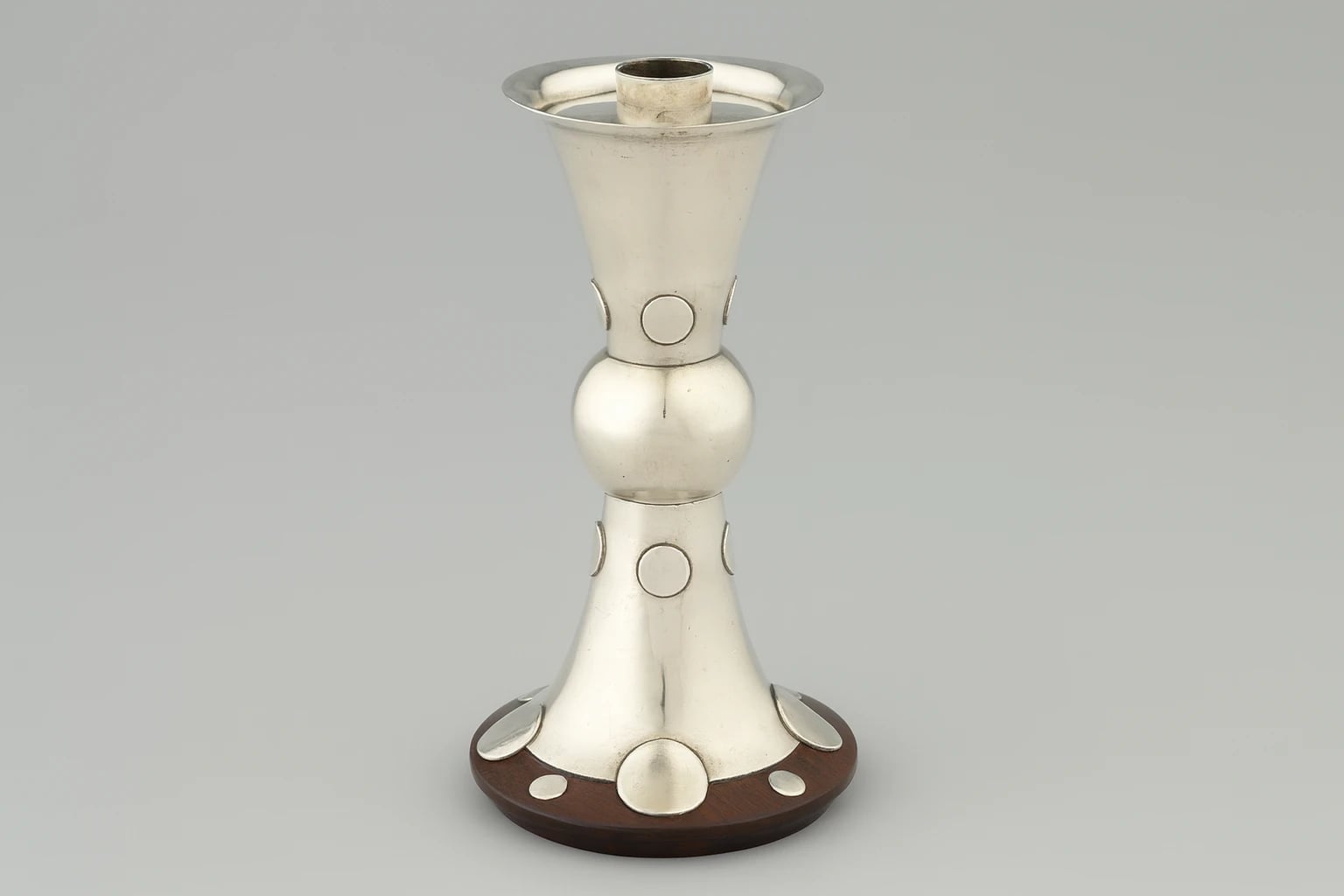 William Spratling Silver Circle Candlestick on Rosewood Base
