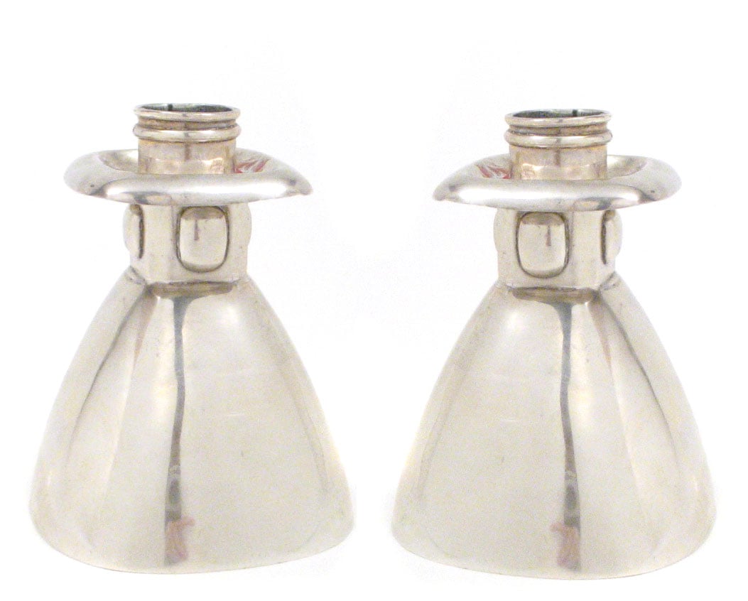 William Spratling Oval Bell Candlesticks