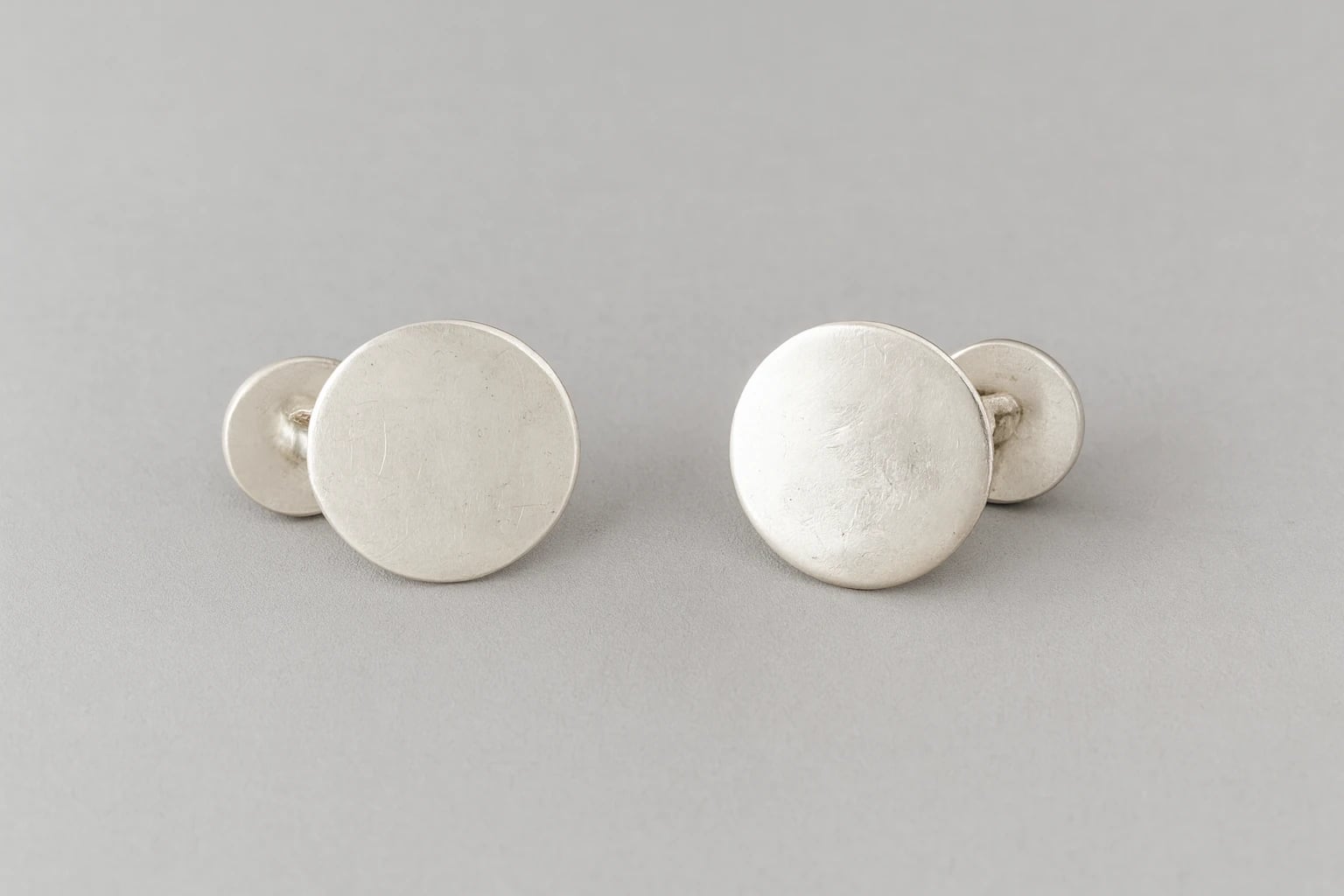 William Spratling Cuff Links of Plain Silver Discs