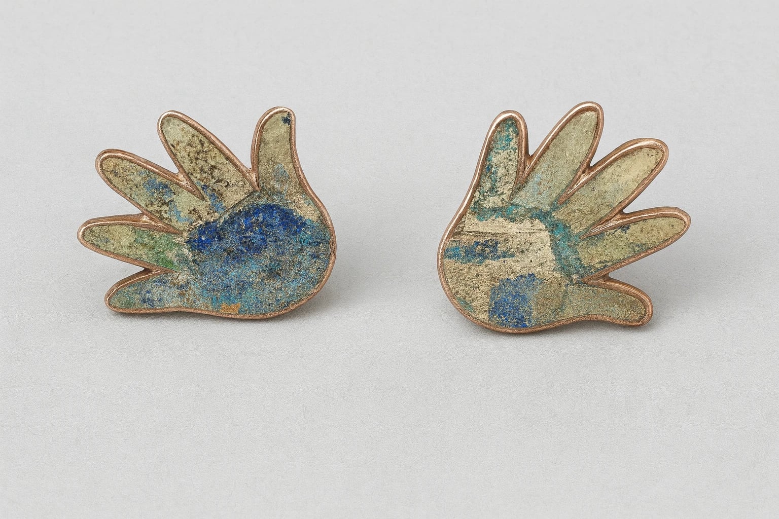 William Spratling "Hands" Cuff Links of Azur Malachite