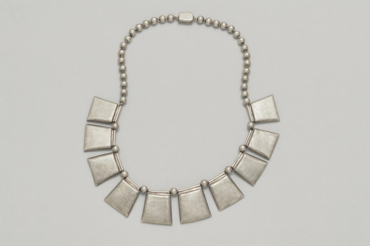 William Spratling Necklace of Silver Plaques or Wafers