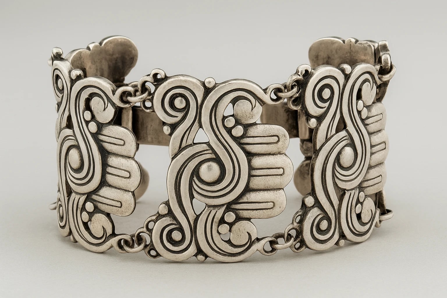 William Spratling Heavy Silver Large Link Bracelet