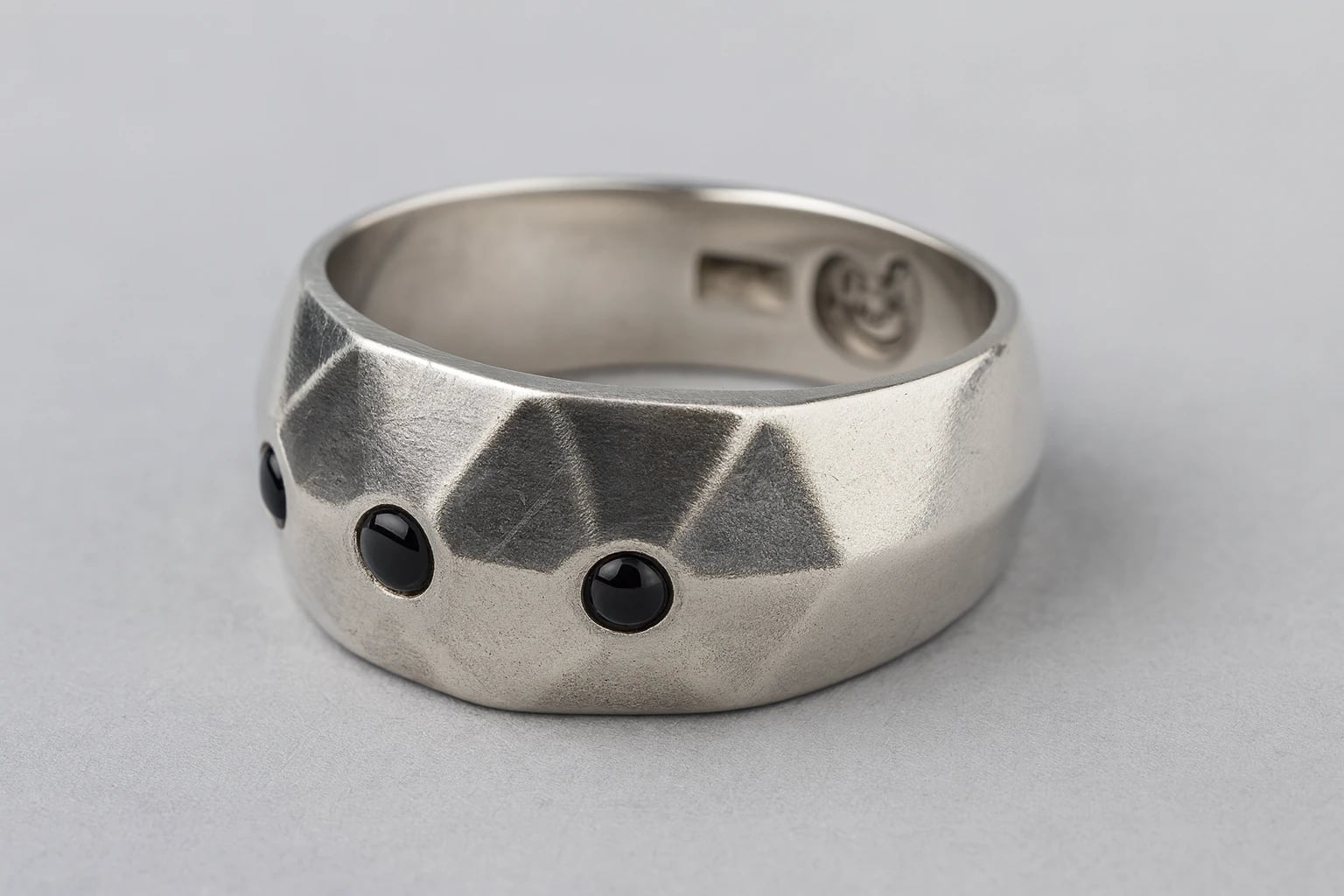 William Spratling Three Obsidian Stone Ring
