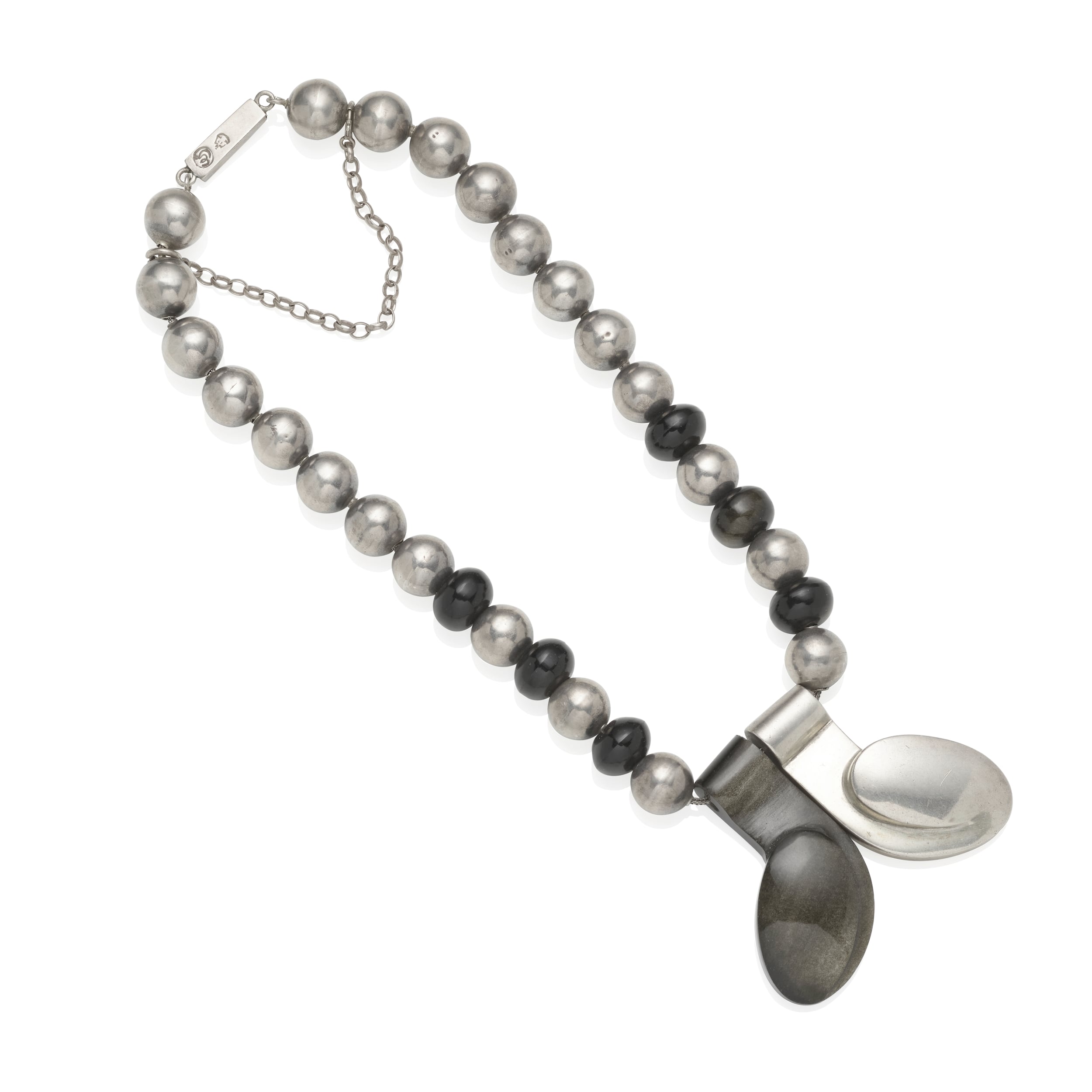 William Spratling Obsidian Lenguas Necklace