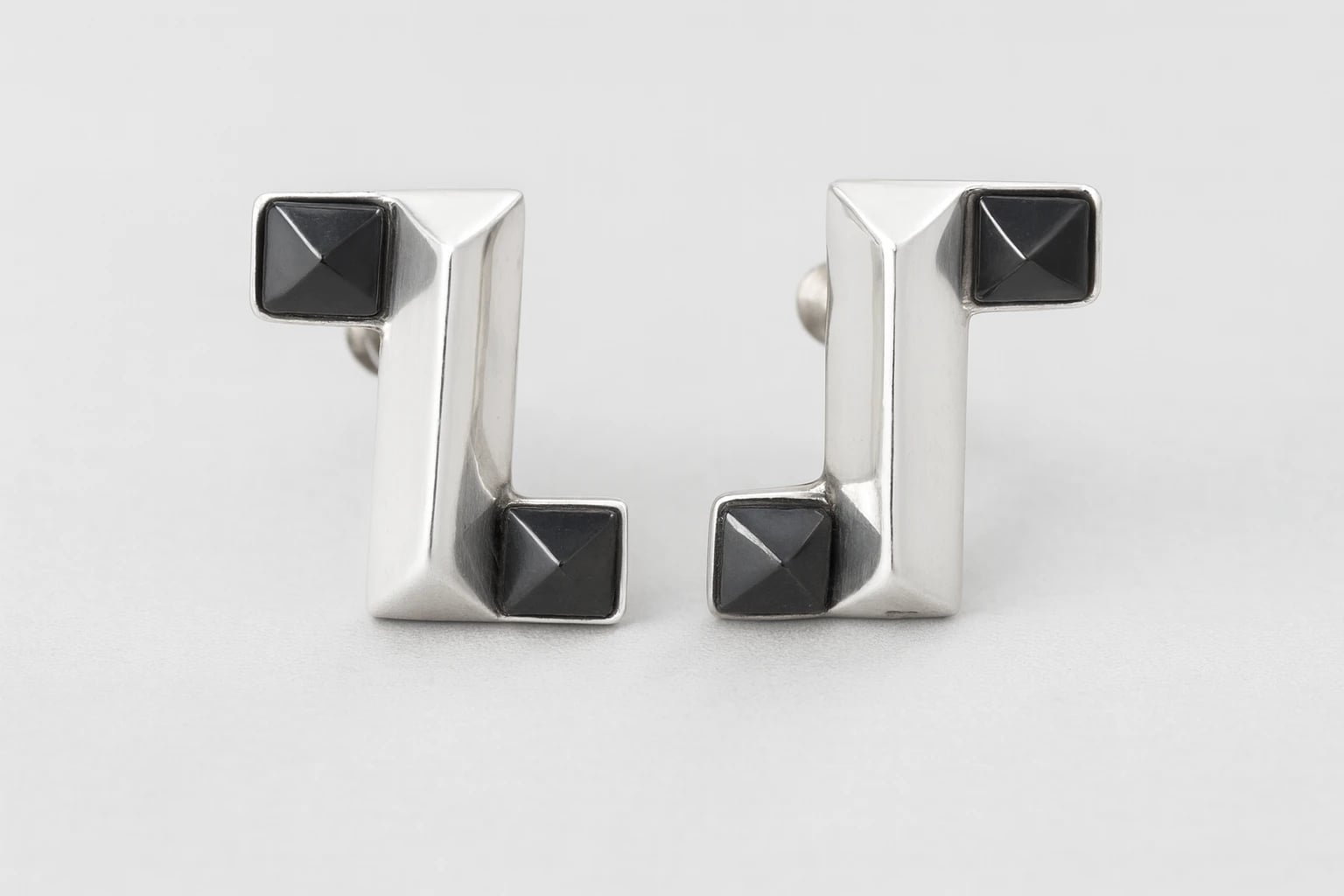 William Spratling Malachite Pyramid Earrings