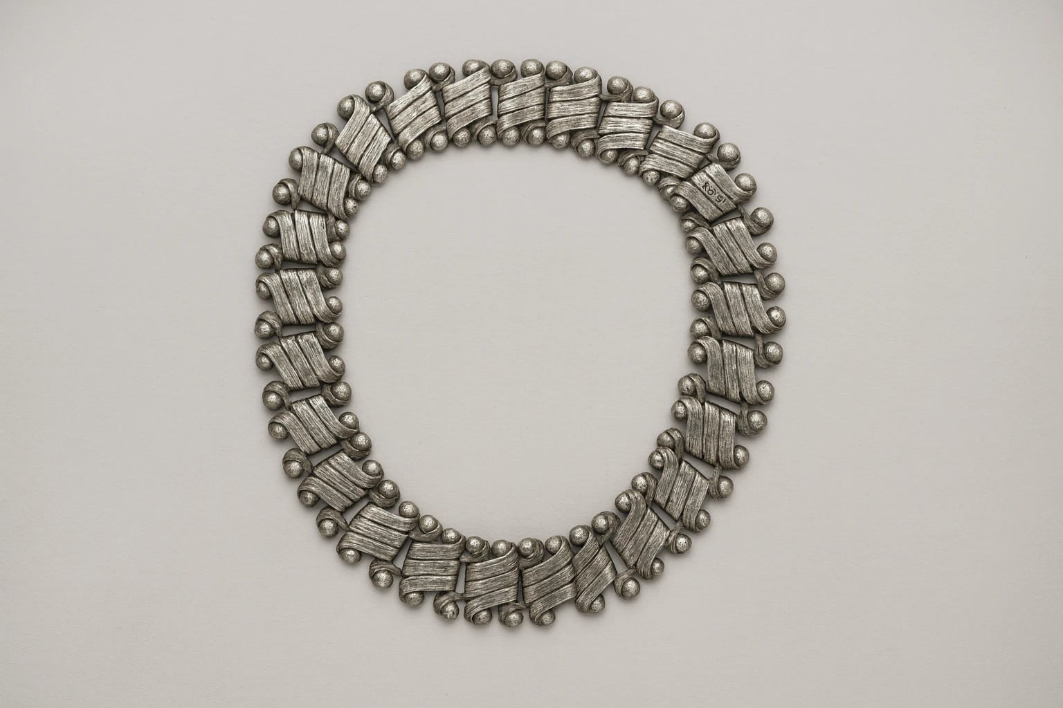 William Spratling Incised Flat Link Necklace